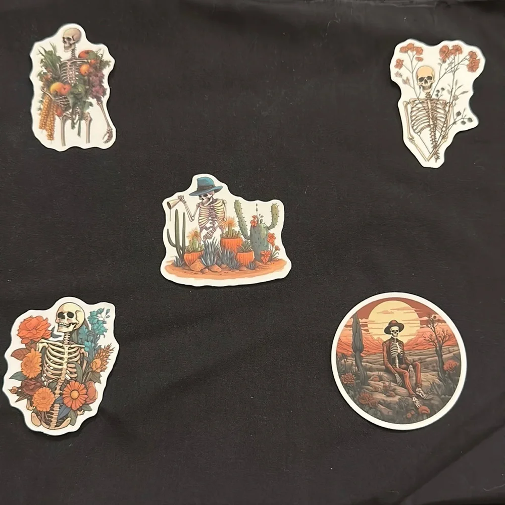 Floral skull stickers/decals.